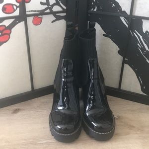 Azalea Wang black platform boots